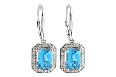 A187-57916: EARR 2.20 BLUE TOPAZ 2.36 TGW
