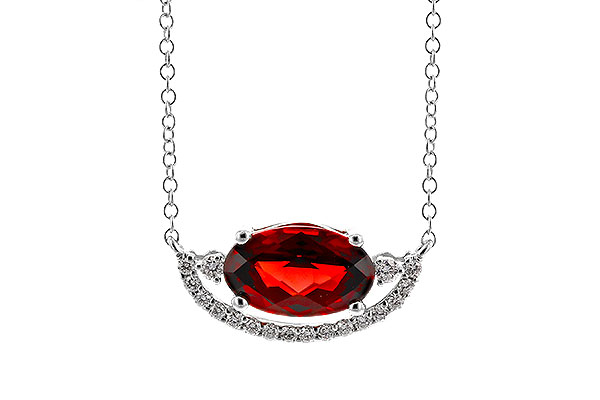 A274-84334: NECKLACE 1.94 GARNET 2.08 TGW (10x6MM GAR / 18")