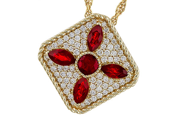 A274-87016: NECKLACE .81 TW RUBY 1.12 TGW