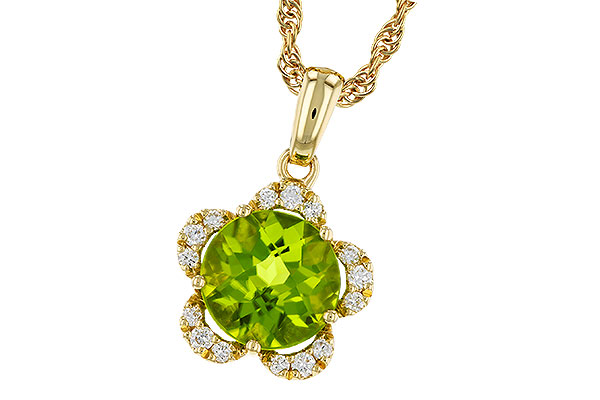 A274-90652: NECKLACE 2.16 PERIDOT 2.28 TGW (8MM RD)