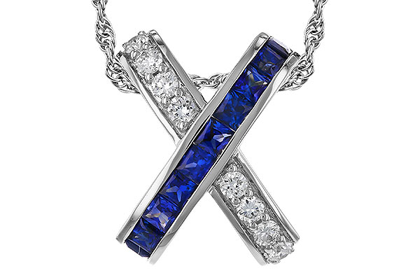 A274-90670: NECKLACE .60 TW SAPPHIRE .77 TGW