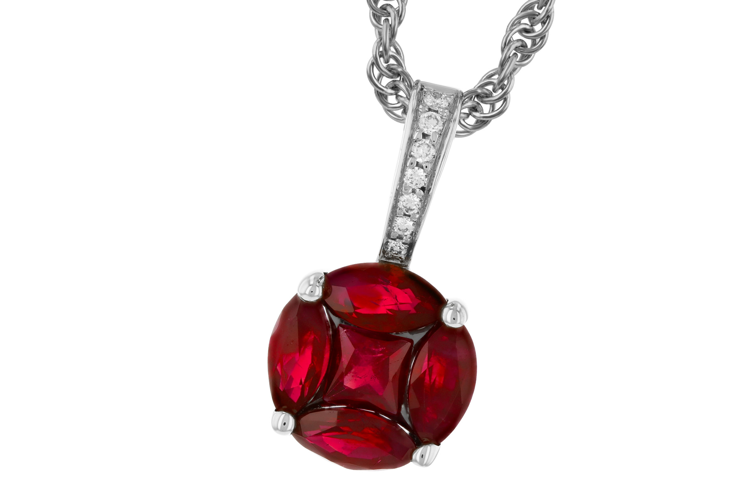 A275-73443: NECKLACE .80 RUBY .82 TW