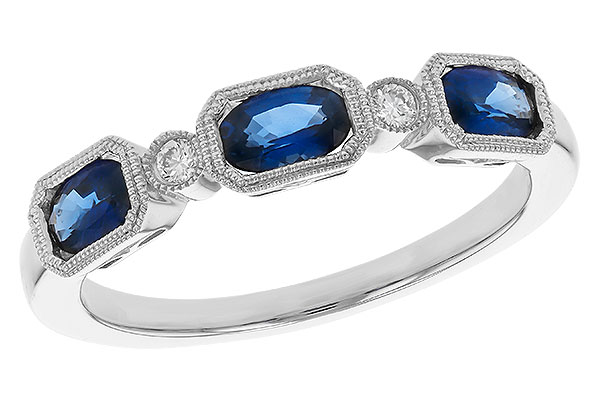 B274-84325: LDS WED RG .72 SAPPHIRE .77 TGW (4x3MM SAPP)