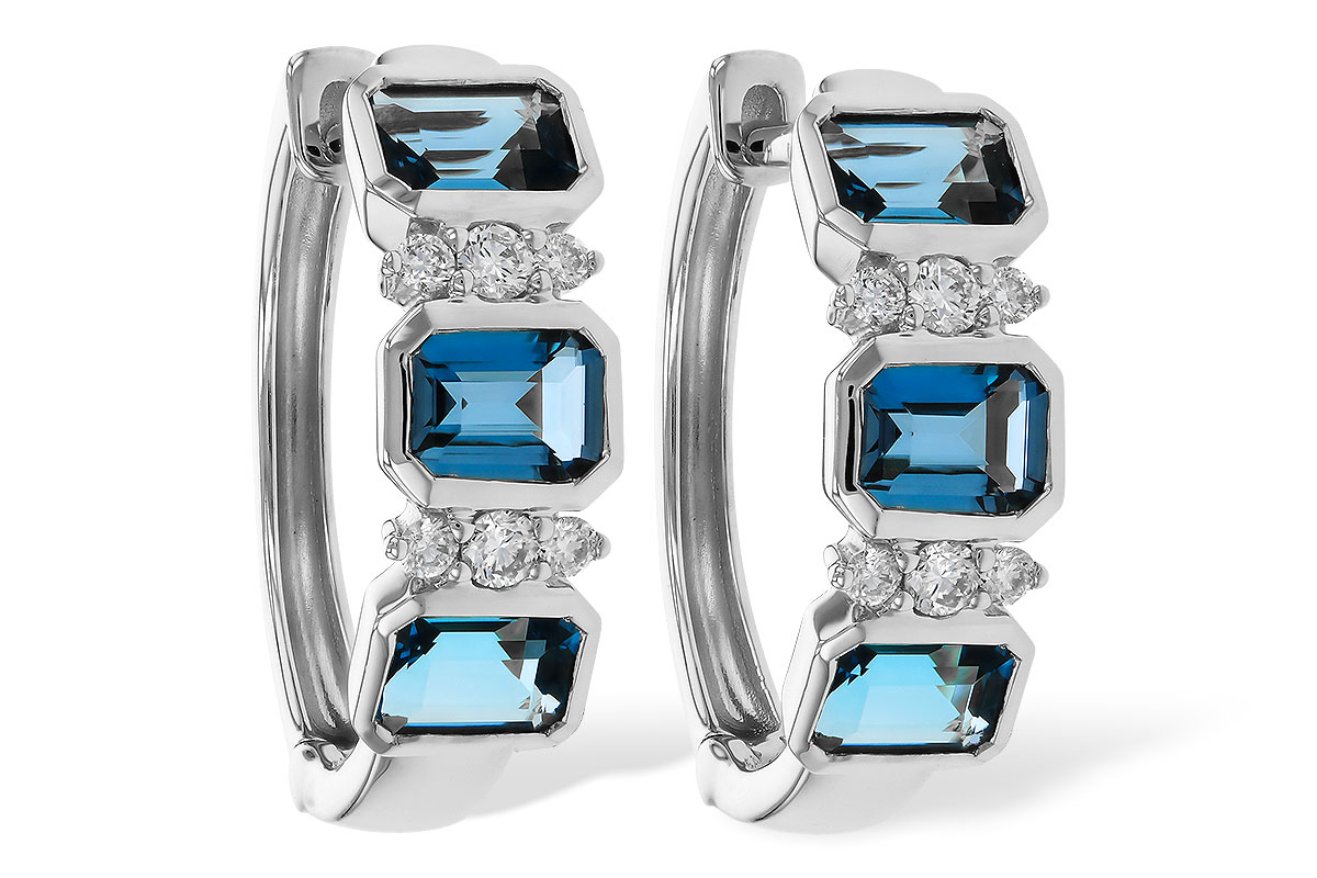 B274-84343: EARRINGS 1.37 TW LONDON BLUE TOPAZ 1.48 TGW