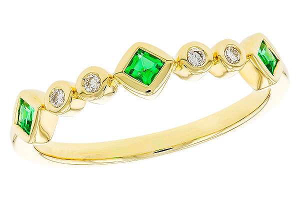 B274-87079: LDS WED RG .14 TW EMERALD .19 TGW