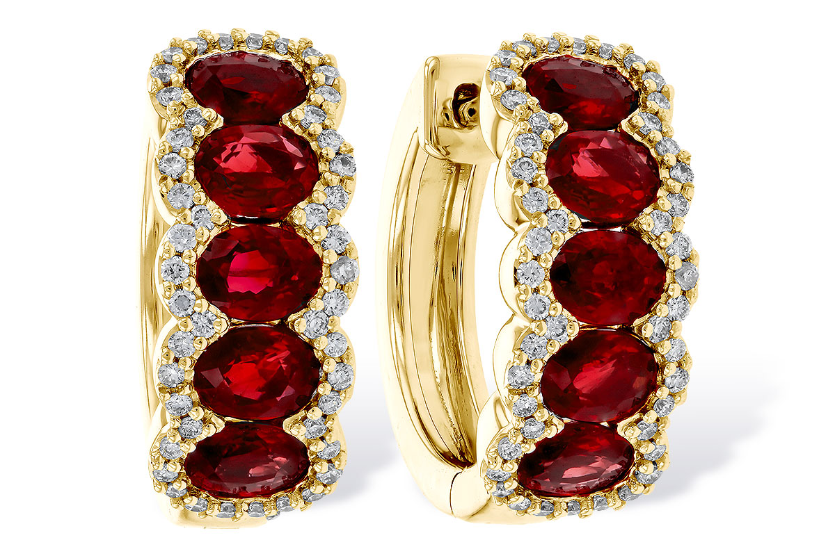 B274-88907: EARRINGS 2.20 TW RUBY 2.45 TGW