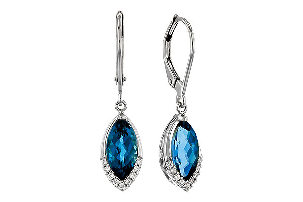 B274-89816: EARR 2.42 TW LONDON BLUE TOPAZ 2.50 TGW (9x5MM MQ)