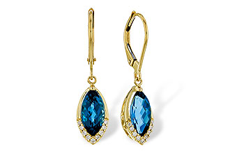B274-89816: EARR 2.42 TW LONDON BLUE TOPAZ 2.50 TGW (9x5MM MQ)