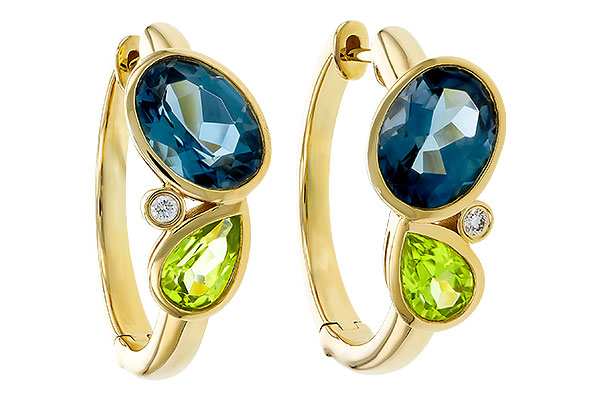 B274-90698: EARRINGS 2.97 SEMI-PREC (PER,LBT) 3.00 TGW