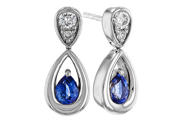 C274-85225: EARRINGS .42 SAPPHIRE .54 TGW (4x3 SAPP)