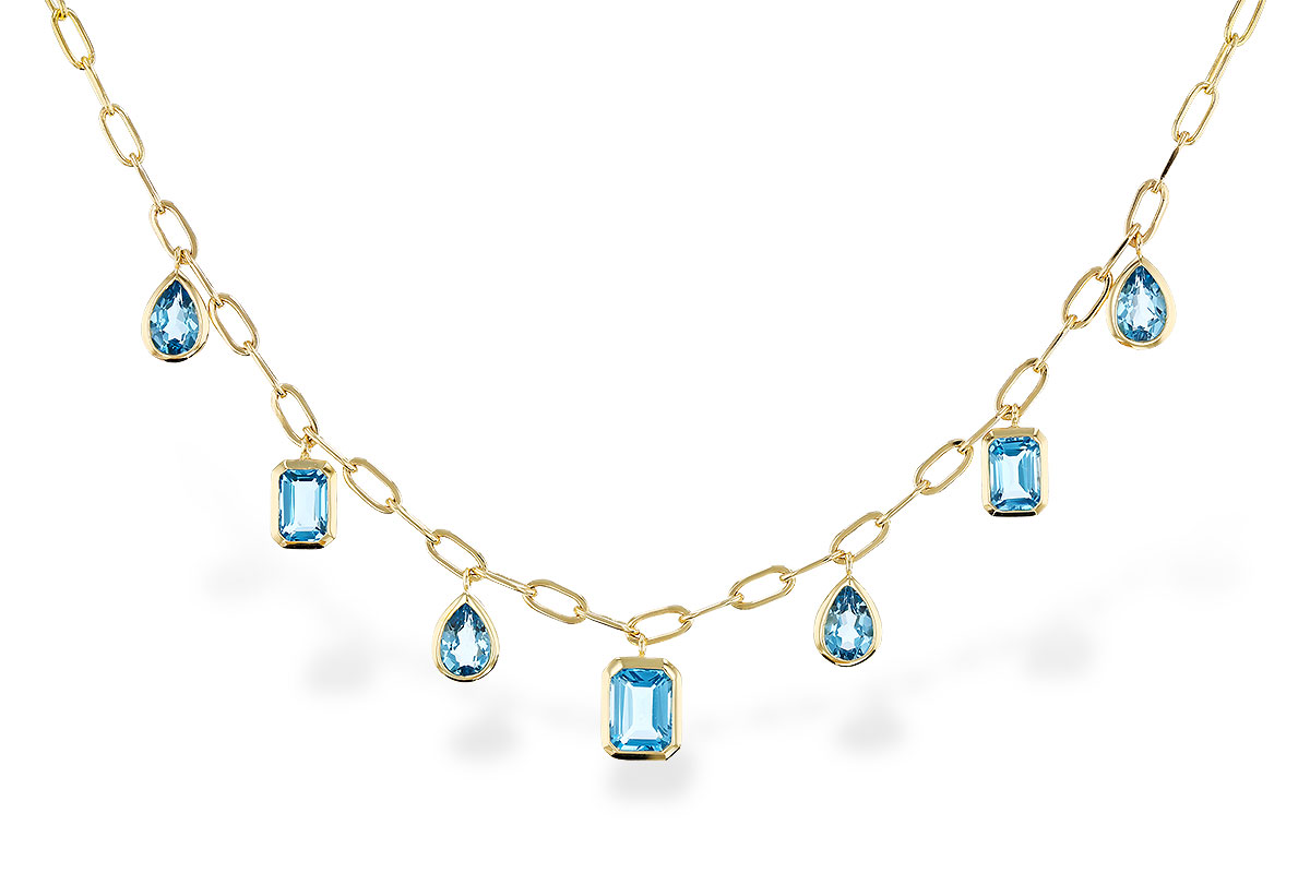 C274-85261: NECKLACE 4.10 TW BLUE TOPAZ (17")