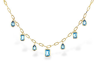 C274-85261: NECKLACE 4.10 TW BLUE TOPAZ (17")