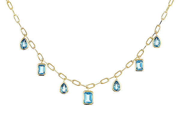 C274-85261: NECKLACE 4.10 TW BLUE TOPAZ (17")