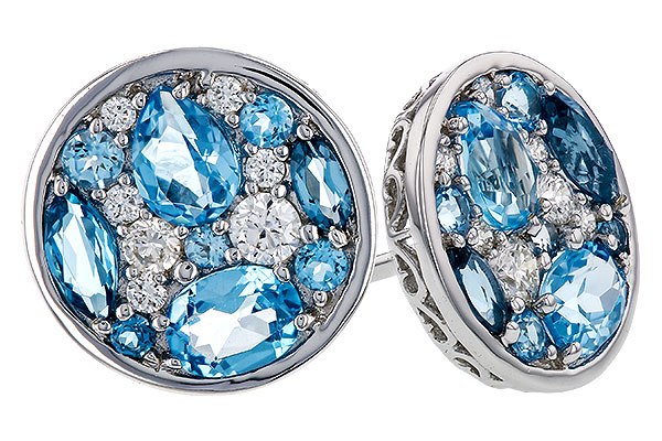C274-86125: EARRINGS 1.02 TW BLUE TOPAZ 1.18 TGW