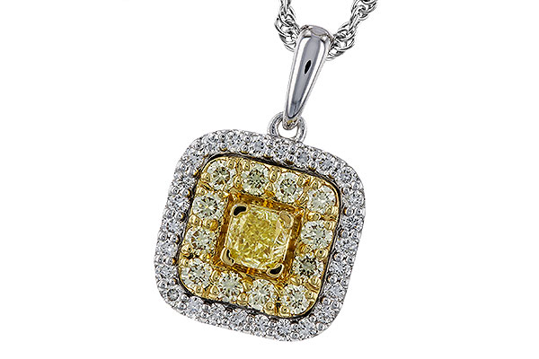 C274-86143: NECK .23 FANCY YELLOW DIAMONDS .65 TW