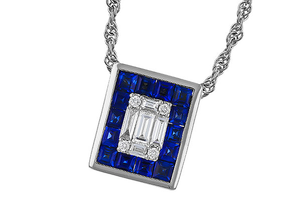 C274-89779: NECKLACE .84 SAPPHIRE TW 1.02 TGW