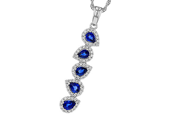 C274-90725: NECKLACE .95 TW SAPPHIRE 1.19 TGW