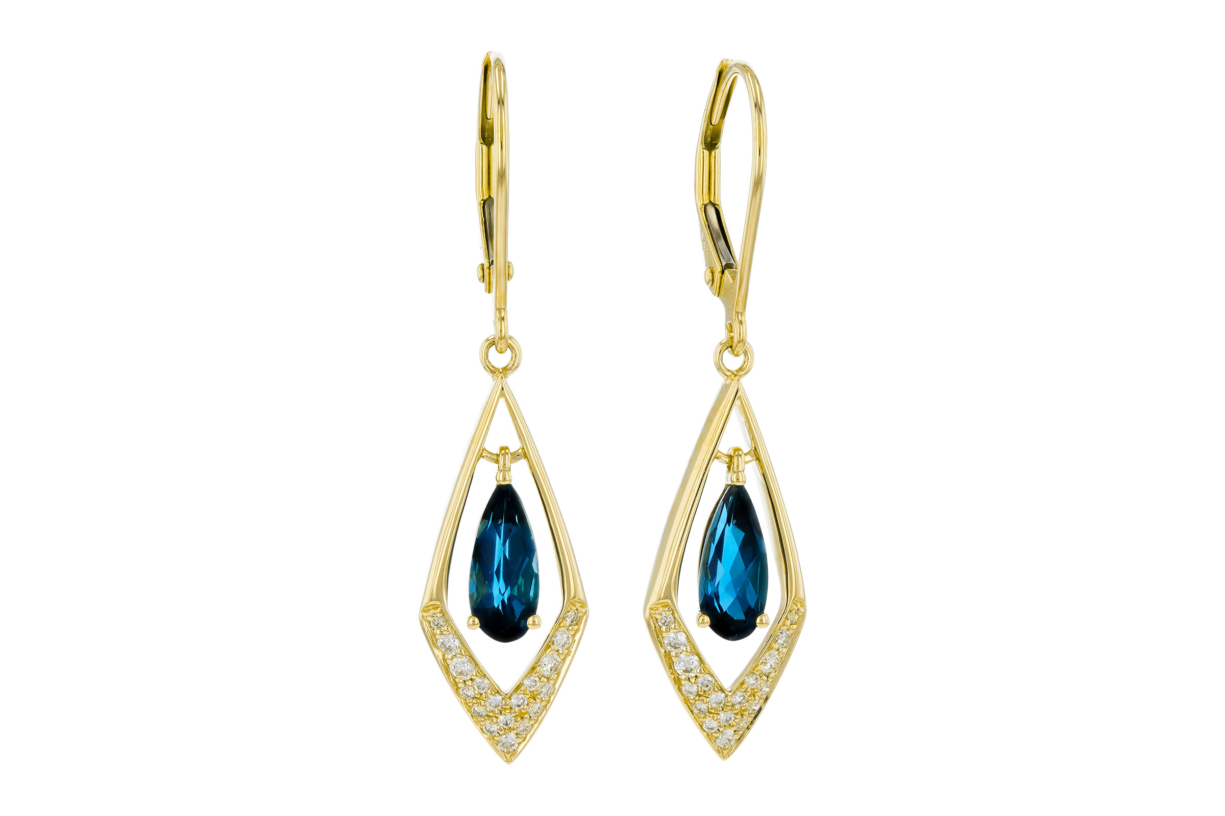 C275-75207: EARR 1.07 TW LONDON BLUE TOPAZ 1.22 TGW