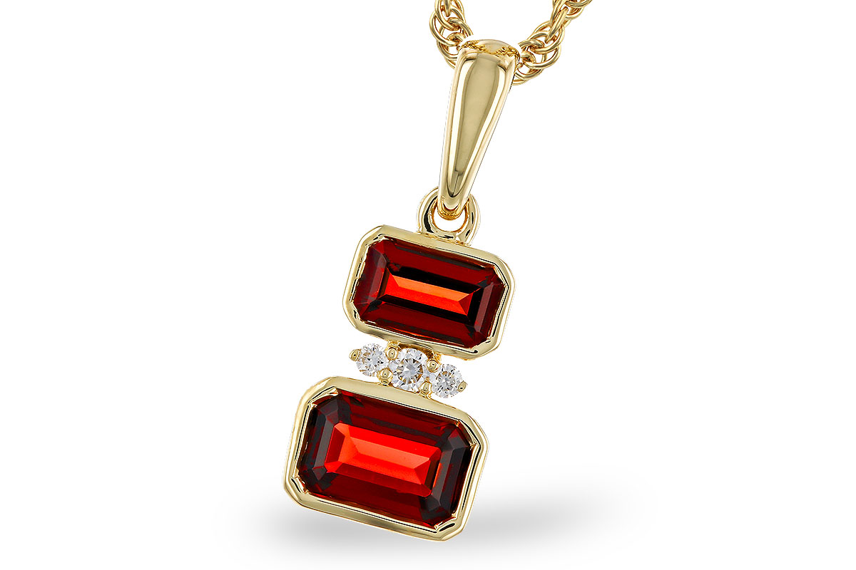 D274-84334: NECK .98 TW GARNET 1.01 TGW