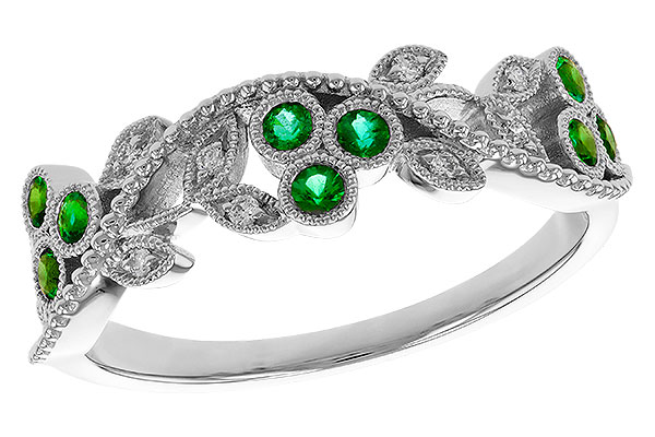 D274-90643: LDS WED RG .17 EMERALD TW .23 TGW