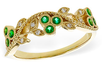 D274-90643: LDS WED RG .17 EMERALD TW .23 TGW
