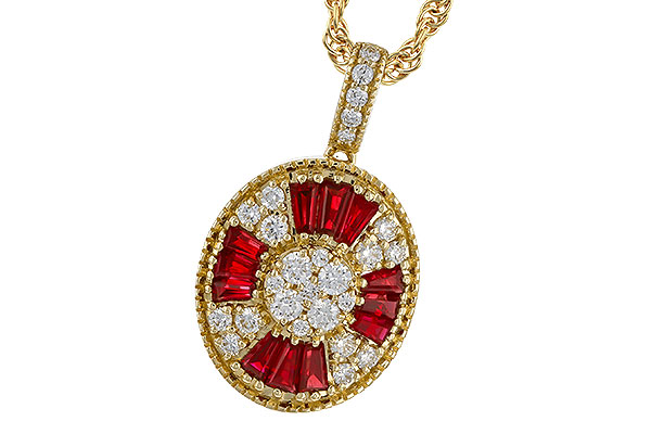 E274-88906: NECKLACE .54 TW RUBY .78 TGW