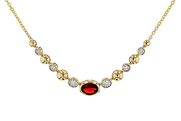 E274-89761: NECKLACE .88 GARNET 1.00 TGW (17")