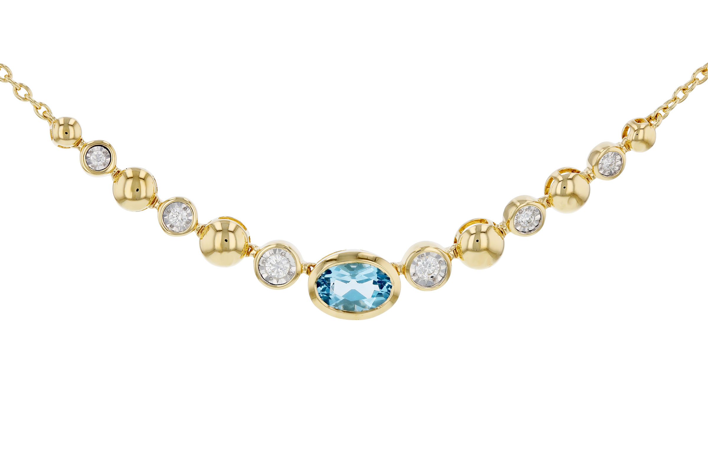 E275-74334: NECKLACE .83 SWISS BLUE TOPAZ .95 TGW (17")