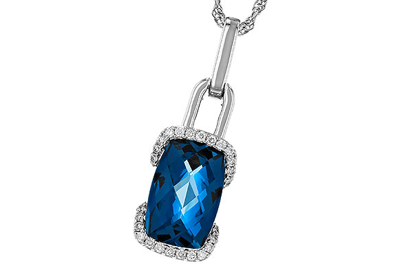 F274-90670: NECK 3.75 LONDON BLUE TOPAZ 3.90 TGW (12x8MM LBT)