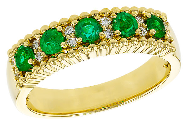 F274-90715: LDS WED RG .48 TW EMERALD .60 TGW