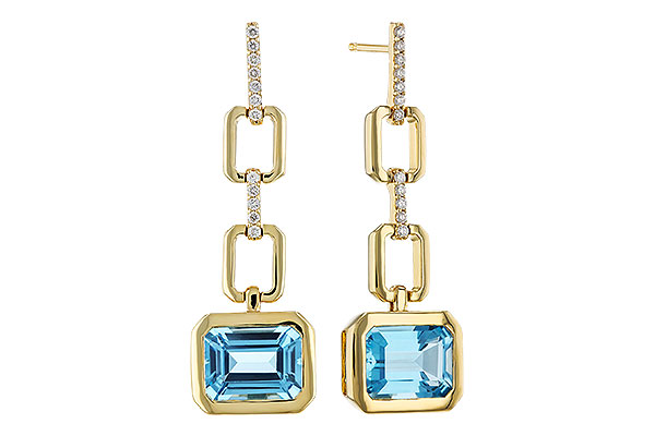 G274-87015: EARRINGS 3.20 BLUE TOPAZ 3.32 TGW (8x6MM BT)