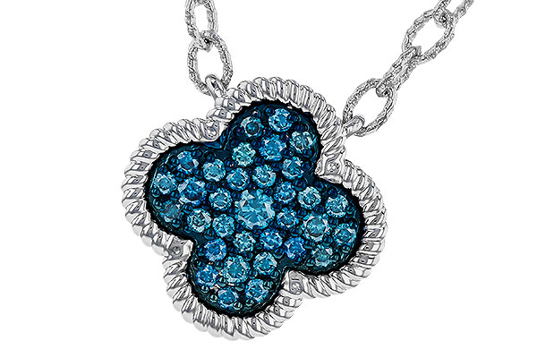 G274-87070: NECKLACE .33 TW BLUE DIAMONDS