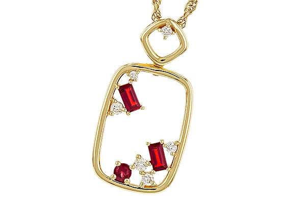G274-87952: NECKLACE .33 TW RUBY .44 TGW