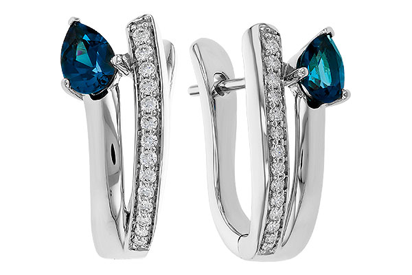 G274-88888: EARR .88 LONDON BLUE TOPAZ 1.08 TGW (6x4MM LBT)