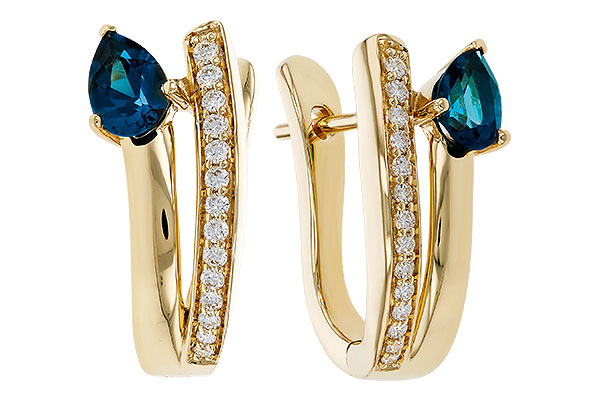 G274-88888: EARR .88 LONDON BLUE TOPAZ 1.08 TGW (6x4MM LBT)