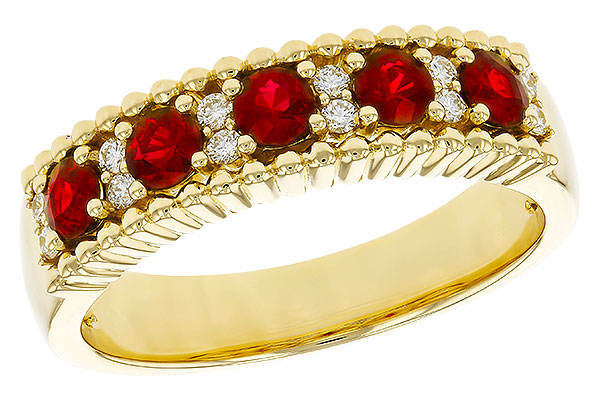 G274-90706: LDS WED RG .60 TW RUBY .72 TGW