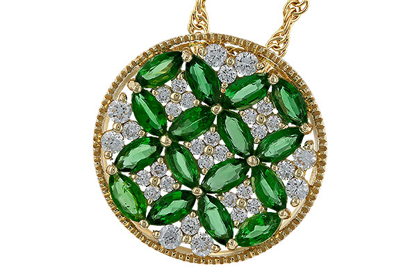 H274-84361: NECK 1.02 EMERALD TW 1.32 TGW