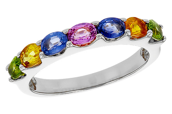 H274-85215: LDS WED RG 1.54 TW MULTI-COLOR SAPPHIRE
