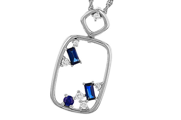 H274-87952: NECKLACE .35 TW SAPPHIRE .46 TGW