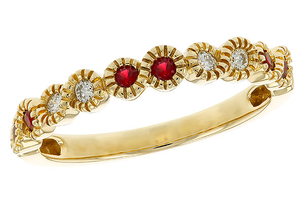 H274-88888: LDS WED RG .16 TW RUBY .25 TGW