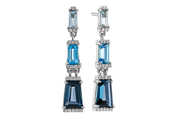 K274-86124: EARRINGS 2.55 BLUE TOPAZ 2.62 TGW