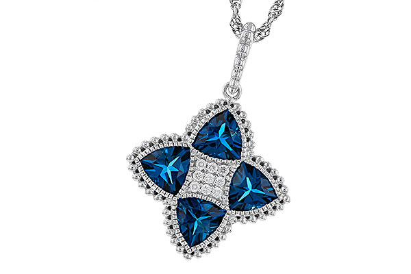 K274-87015: NECKLACE 2.79 LONDON BLUE TOPAZ 2.85 TGW