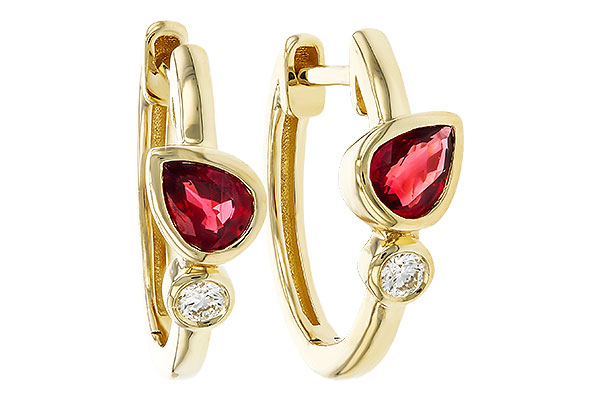 K274-87088: EARRINGS .48 RUBY .54 TGW