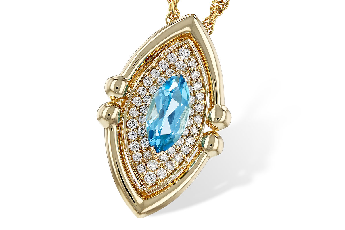 K274-90661: NECKLACE .54 BLUE TOPAZ .70 TGW (8x4MM BT)