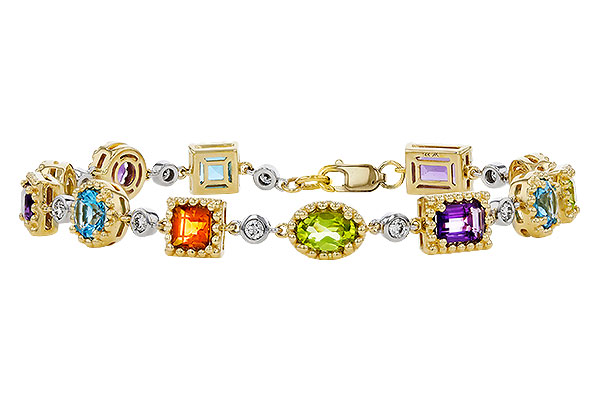 K274-90679: BRACELET 4.63 SEMI-PREC (AMY,BT,CIT,PER) 5.05 TGW