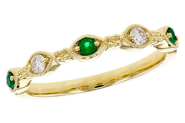 K275-73442: LDS WED RG .10 TW EMERALD .19 TGW