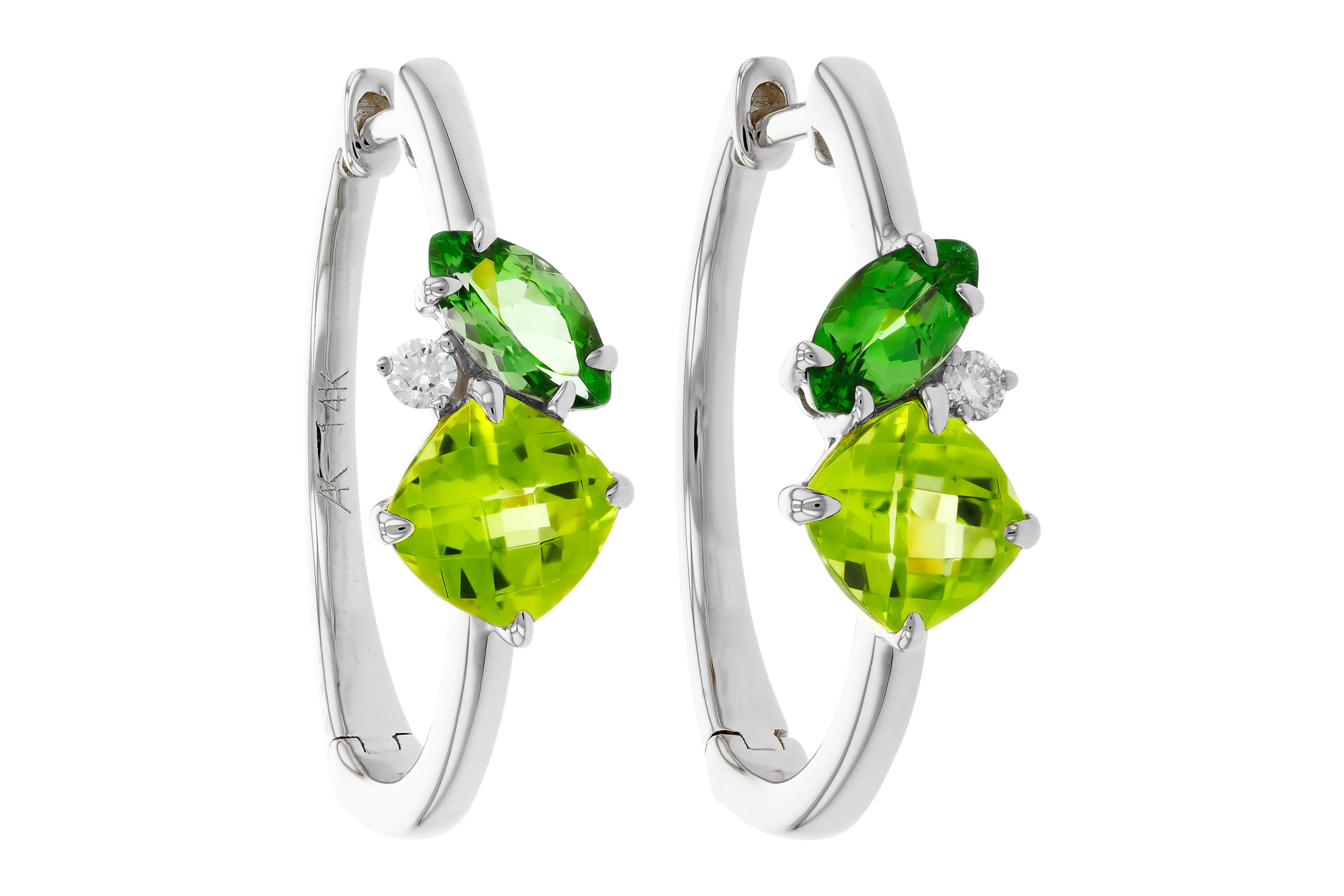 K275-75197: EARRINGS 1.69 TW SEMI-PREC (PER,TSAV) 1.73 TGW