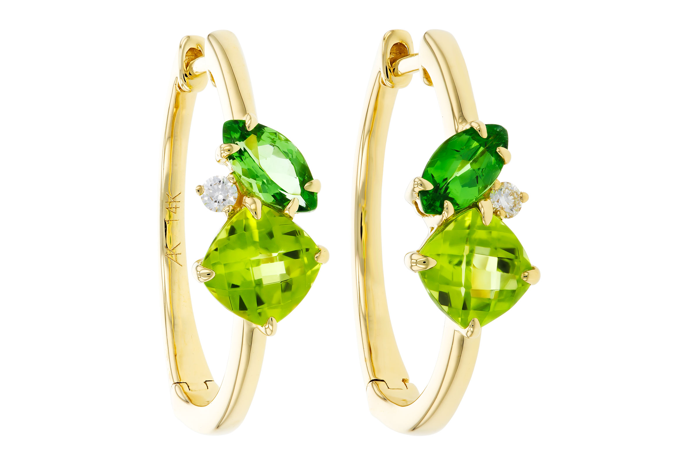 K275-75197: EARRINGS 1.69 TW SEMI-PREC (PER,TSAV) 1.73 TGW
