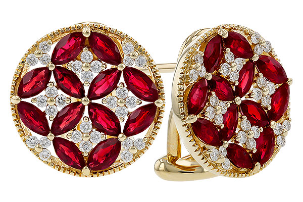 L274-83451: EARRINGS 2.07 TW RUBY 2.37 TGW