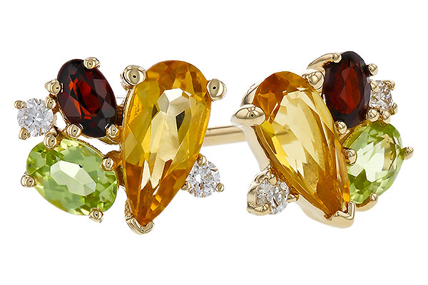 L274-85215: EARRINGS .66 SEMI PREC (CIT,PER,GAR) .70 TGW